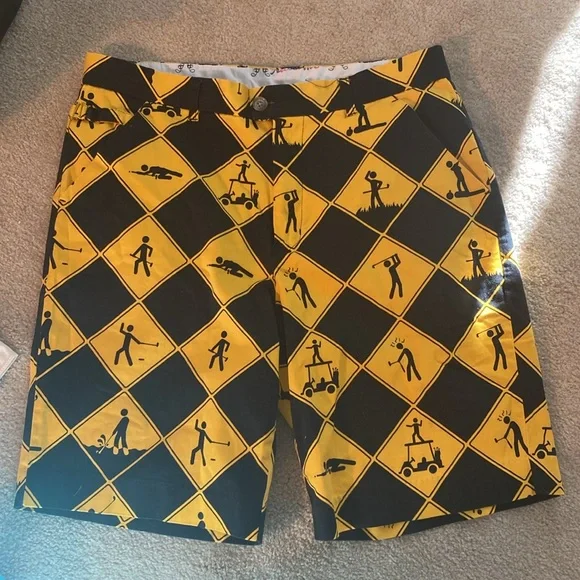 Royal and awesome mens size 36 fun print golf shorts - Picture 4 of 9